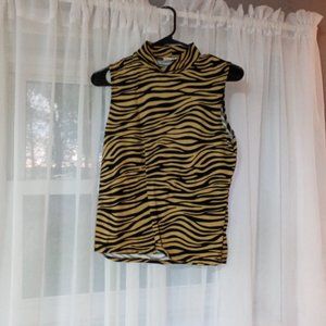 2 for $5-Size Lg Animal Print Sleeveless Crop Turtleneck